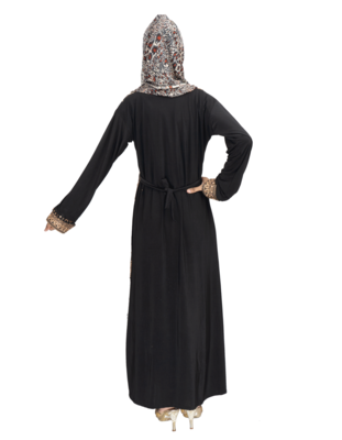Black brasso polyester abaya 3