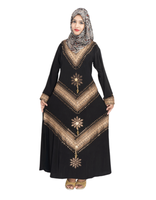 Black brasso polyester abaya 2