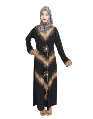 Black brasso polyester abaya 6