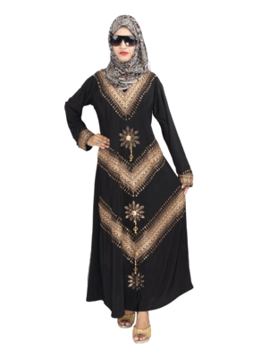 Black brasso polyester abaya 8