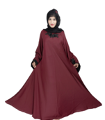 Maroon plain art silk abaya