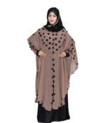Beige plain art silk abaya