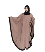 Beige brasso art silk abaya