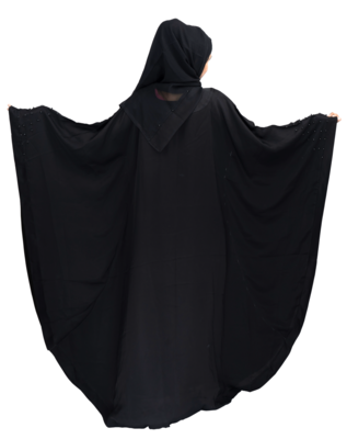 Black brasso art silk abaya 4