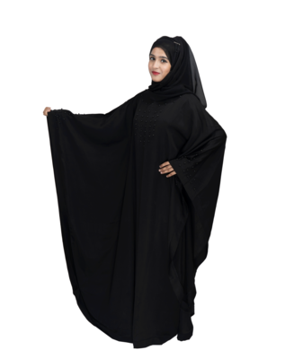 Black brasso art silk abaya 7