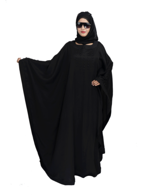 Black brasso art silk abaya 8