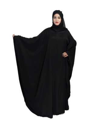 Black brasso art silk abaya 9