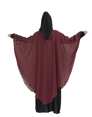 Maroon brasso art silk abaya 5