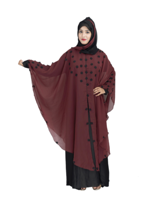 Maroon brasso art silk abaya 9