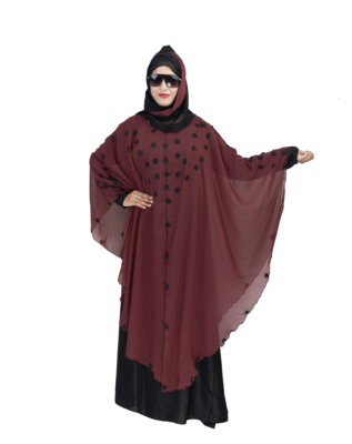 Maroon brasso art silk abaya 10
