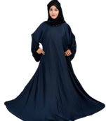 Blue plain art silk abaya