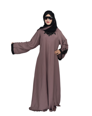 Beige plain art silk abaya 13