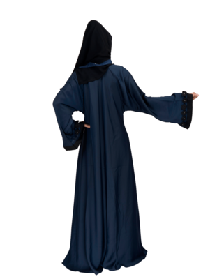 Blue plain art silk abaya 12