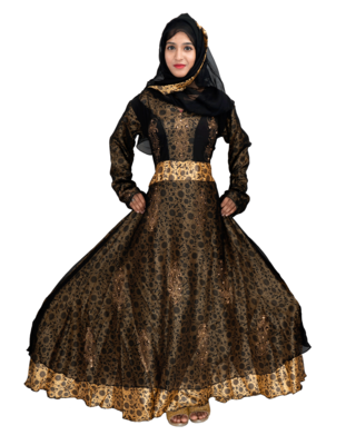 Black brasso art silk abaya 2