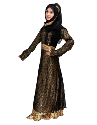 Black brasso art silk abaya 6