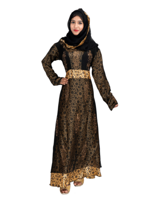 Black brasso art silk abaya 8