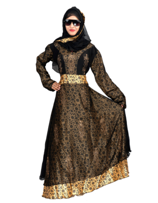 Black brasso art silk abaya 11