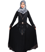 Black brasso polyester abaya