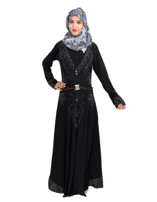 Black brasso polyester abaya 8