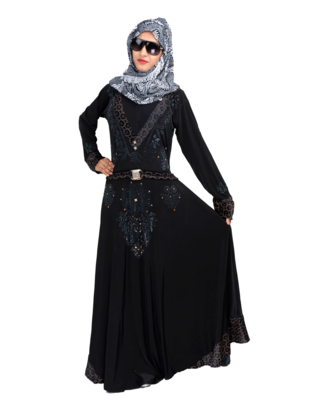 Black brasso polyester abaya 10