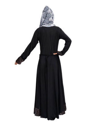 Black brasso polyester abaya 12