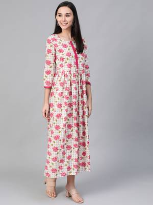 White printed cotton maxi-dresses 2