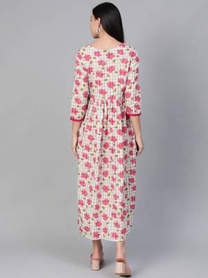 White printed cotton maxi-dresses 3