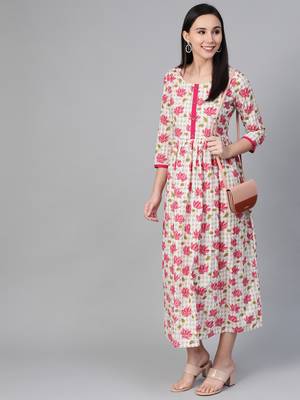 White printed cotton maxi-dresses 4