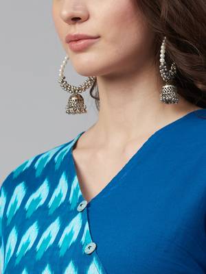 Blue printed cotton maxi-dresses 2