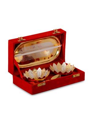 BK Creation Silver and Gold Plated Bowl Spoon with Plate// Gift 1