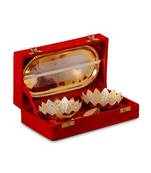 BK Creation Silver and Gold Plated Bowl Spoon with Plate// Gift