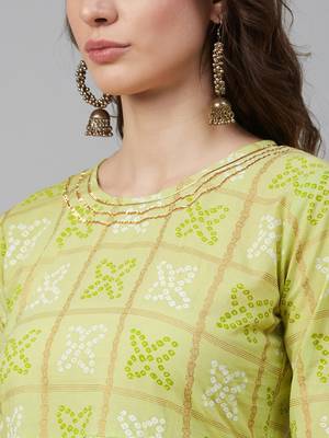 Green printed cotton maxi-dresses 2