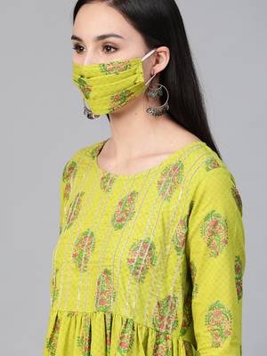 Green printed cotton maxi-dresses 2