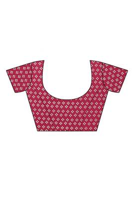 Maroon printed georgette saree with blouse 5