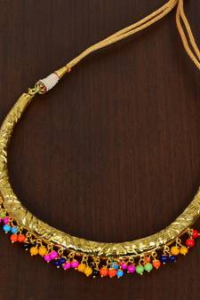 Multicolor Beaded Hasli necklaces 317FNN23