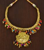 Multicolor Beaded Hasli necklaces 317FNN24