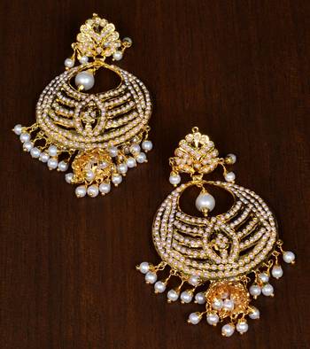 White pearl Jadau danglers JEP2 1