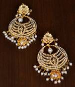 White pearl Jadau danglers JEP2