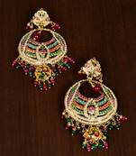 Multicolor ruby, Panna and Navratana Jadau danglers JEP3