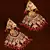 Gold Plated Ruby Stone Embellished High-End Earrings JEP4 