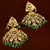 Gold Plated Emerald Stone Embellished High-End Jadau Earrings JEP6 