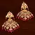 Gold Plated Ruby Stone Embellished High-End Jadau Earrings JEP7 