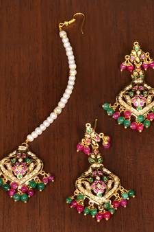 Multicolor ruby and Panna danglers JES1