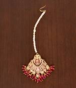 Jadau ruby stone embellished maang-tikka JMT27