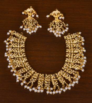 Gold Plated Pearl Embellished Wedding 