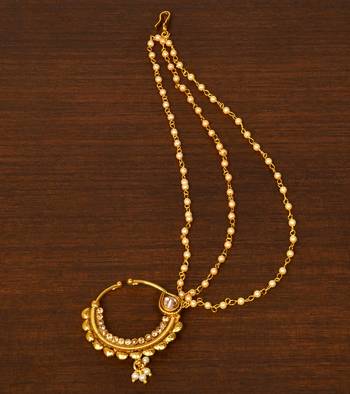 Stone and Kundan Embellished Nose Ring NR19 1