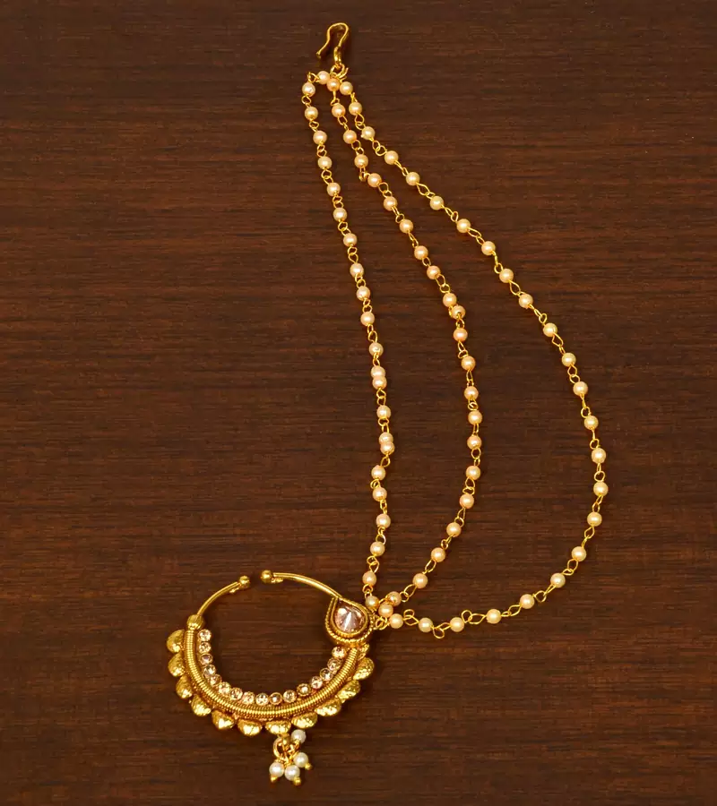 Stone and Kundan Embellished Nose Ring NR19