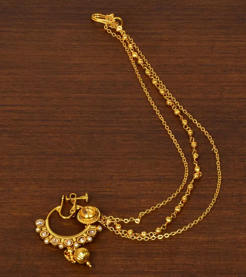 Stone and Kundan Embellished Nose Ring NR22