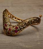 Ruby Embellished Meenakari Worked Designer Bracelet BD559