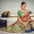 Orange and Green Banarasi with Zari Weaving Silk Traditional Maharani saree